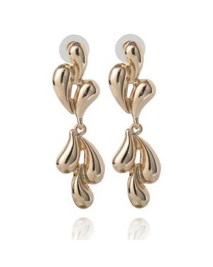 BCBGMAXAZRIA Sculptural Heart Drop Earrings - Metallic