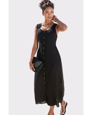 Lascana Button Detail Maxi Dress - Black