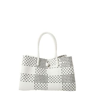Sarah Stewart The Midi Piper Handwoven Tote Recycled Plastic - White