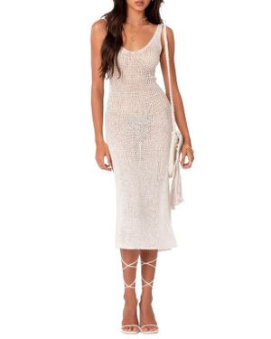 edikted knit back slitted maxi dress Edikted Cutout Ribbed Maxi Dress - Black