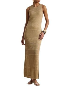 Ralph Lauren Pointelle Sleeveless Maxi Dress - Multicolor