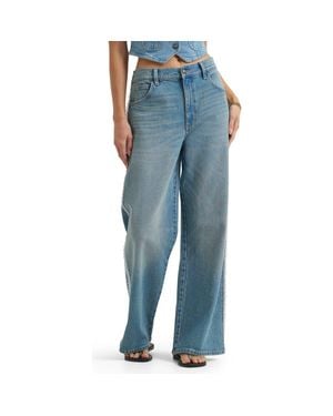 Lee Jeans Lace Trim Low Slung Slouch Jeans - Blue