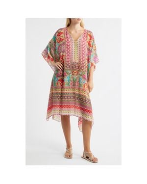 Apny Print Midi Caftan - Red