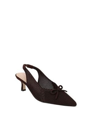 Pelle Moda Beliz Slingback Pointed Toe Kitten Heel Pump - Black