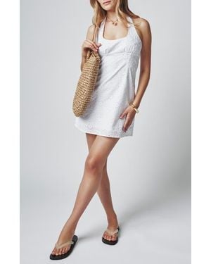 Florence By Mills Eyelet Halter Minidress - White