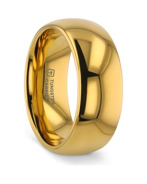 Larson Jewelers Traditional Domed Tungsten Carbide Wedding Ring - Yellow