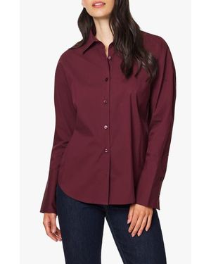 Habitual Tie Back Poplin Shirt - Red