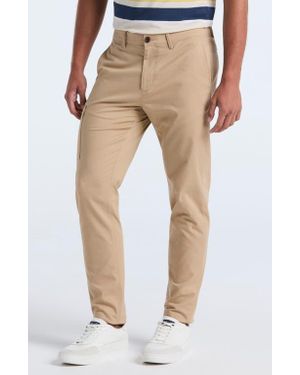 Original Penguin Stretch Cotton Blend Herringbone Straight Leg Cargo Pants - Natural