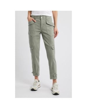 Wit & Wisdom 'Ab'Solution High Waist Ankle Tapered Twill Cargo Pants - Gray