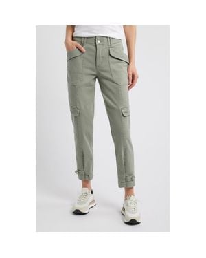 Wit & Wisdom 'Ab'Solution High Waist Ankle Tapered Twill Cargo Pants - Gray