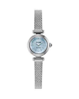 Citizen Fio Silvertone Mesh Strap Watch, 18.4Mm - Blue