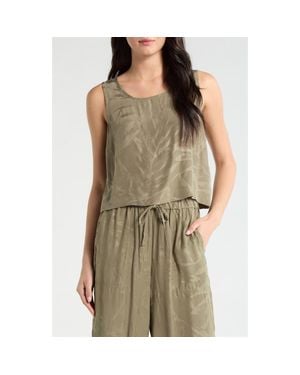 Splendid Maven Jacquard Crop Tank - Green