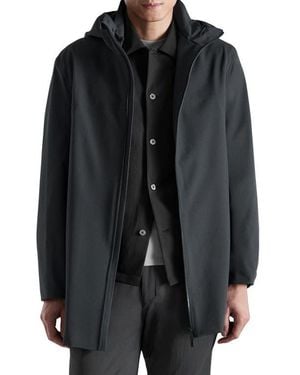 Mango Hooded Water Repellent Parka - Black