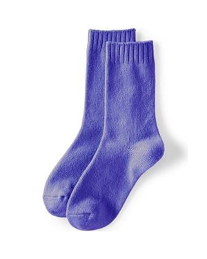 Lands' End Cashtouch Crew Socks - Blue