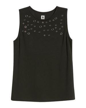 Anne Klein Grommeted Shell - Black