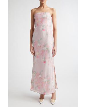 BERNADETTE Elora Clematis Print Strapless Dress - Pink