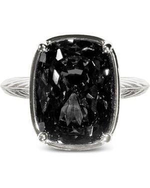 Sterling Forever Cushion Cut Statement Ring - Black
