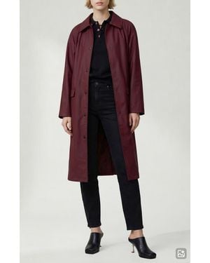 Noize Janice Tie Waist Water Repellent Coat - Red