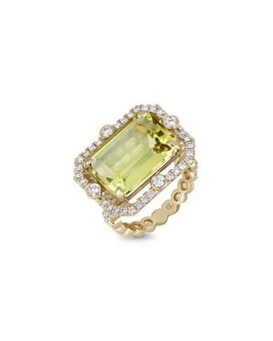 Bony Levy 18K Iris Lemon Quartz & Diamond Statement Ring - Metallic