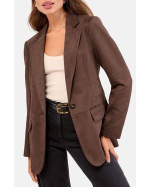 Lipsy Faux Suede Blazer - Brown