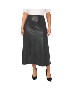 Vince Camuto Faux Leather Center Seam Maxi Skirt - Black