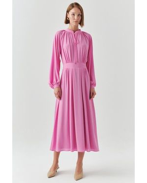 Exquise Kairi Chiffon Midi Dress - Pink