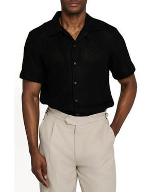 Brooklyn Brigade Bedford Crochet Camp Shirt - Black