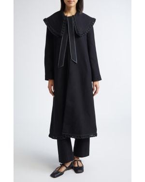 Bode Dover Belted Wool Coat - Black