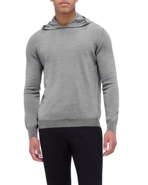 Bugatchi Merino Wool Hooded Sweater - Gray