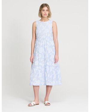 Finery London Hollie Sleeveless Tiered Midi Dress - White