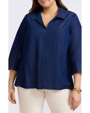 Foxcroft Agnes Denim Shirt - Blue