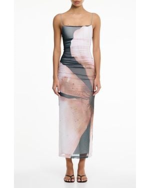 Significant Other Verona Abstract Print Mesh Body-Con Dress - Multicolor