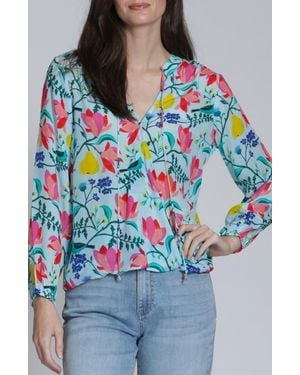 Apny Split Neck Top - Gray