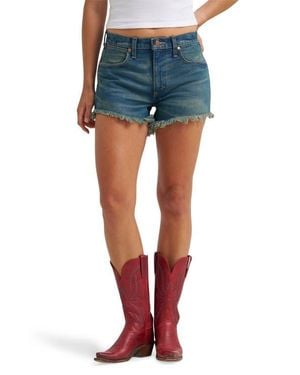 Wrangler Western Cutoff Denim Shorts - Blue