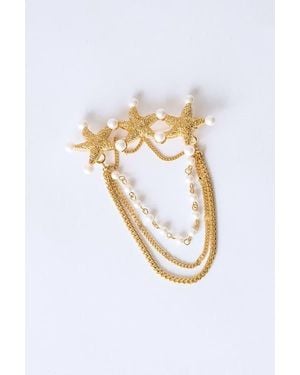 Classicharms Lila Starfish Waterfall Brooch - Metallic