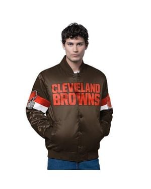 Starter Cleveland Browns Triple Option Satin Varsity Full-Snap Jacket