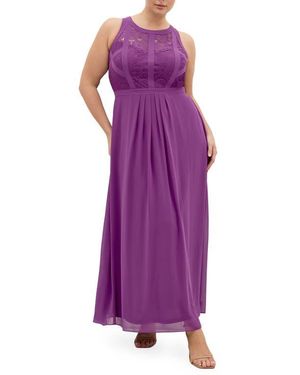 City Chic Chiffon & Lace Maxi Dress - Purple