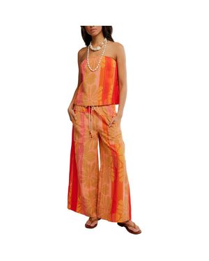 Free People Devella Tube Top & Pants Set - Orange