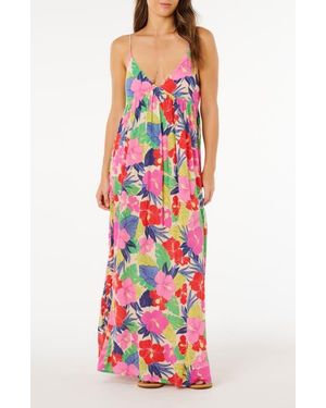 Rip Curl Floral Print Sleeveless Maxi Dress - Red