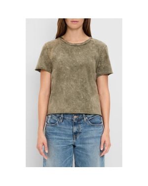 Michael Stars Jackie Raw Edge Crewneck T-Shirt - Green