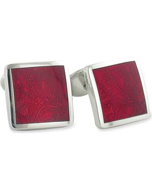 David Donahue Sterling Cuff Links - Red
