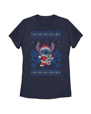 Lilo Et Stitch Christmas With Scrump Graphic T-Shirt - Blue