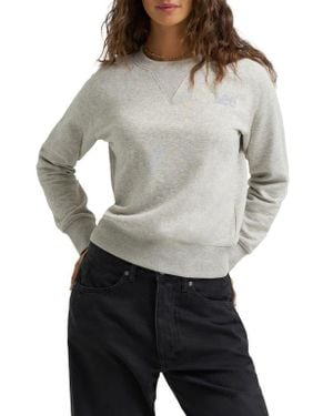 Lee Jeans Crewneck Crop Sweatshirt - Gray