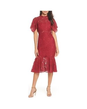 EVER NEW Floral Lace Sheath Dress - Red