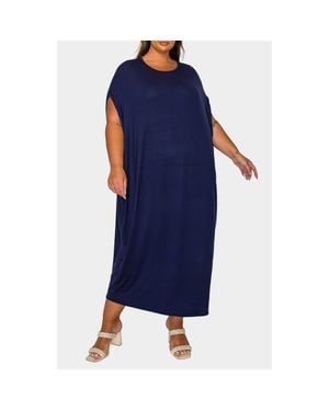L I V D Sasha Knit Kaftan Dress - Blue