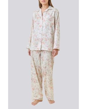 Papinelle Yolly Floral Lace Cotton Sateen Long Pajamas - White