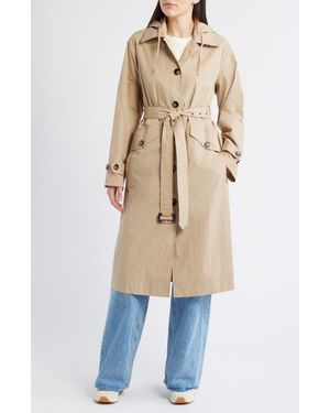 Bernardo Paperweight Long Raincoat - Natural