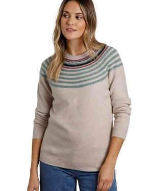 Weird Fish Sinatra Patterned Knit Sweater - Gray