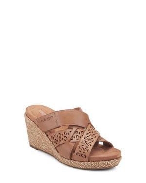 Rockport Britta Platform Wedge Slide Sandal - Brown