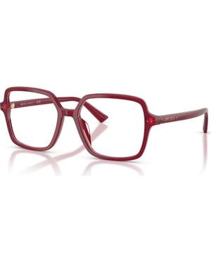 Jimmy Choo 55Mm Square Optical Glasses - Red